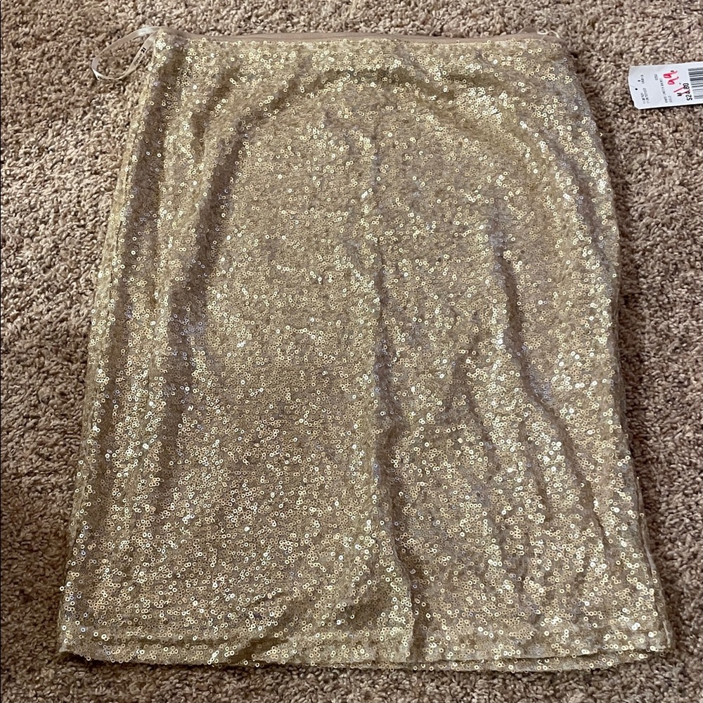 Forever 21 Gold Sequin Pencil Skirt